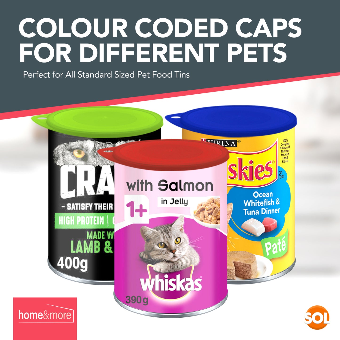 6 Plastic Can Lids Tin Covers Pet Dog Cat Food Reusable Caps Tops Fresh Storage